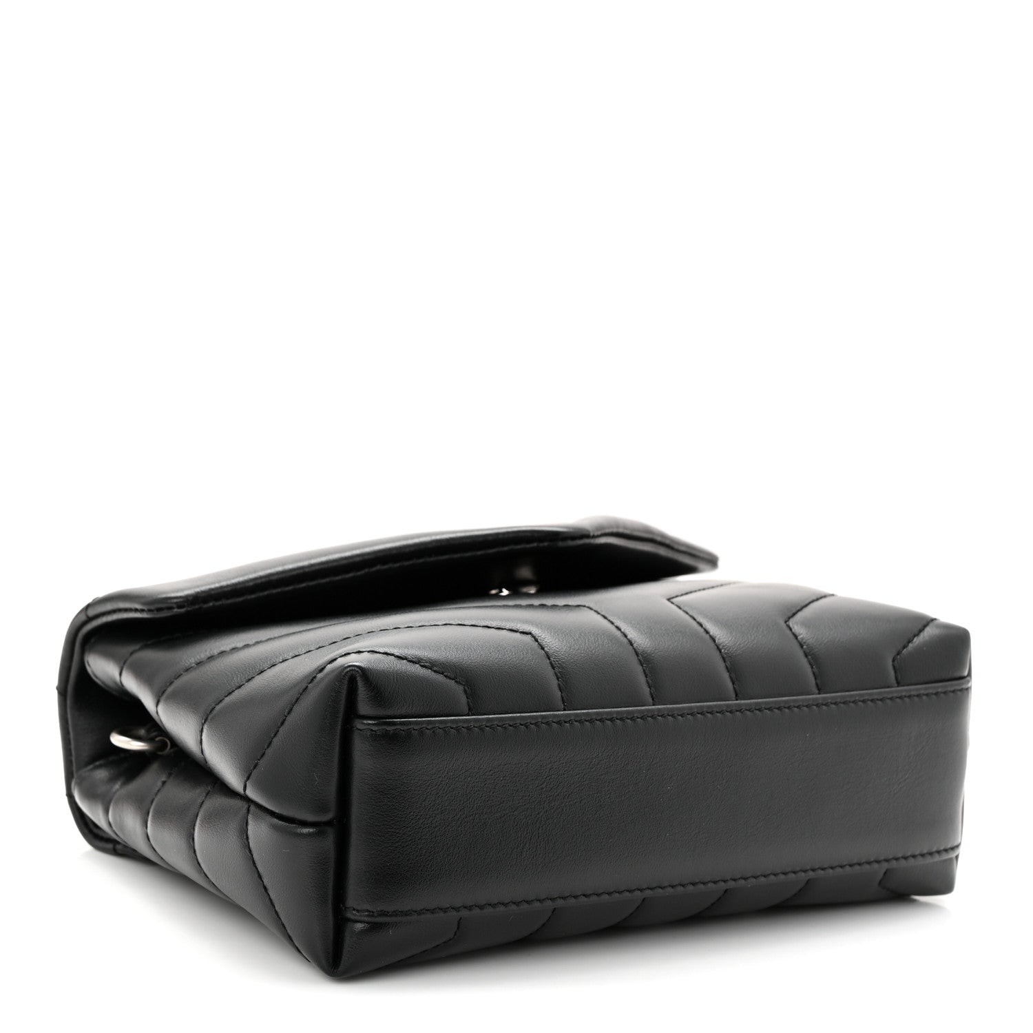 Saint Laurent Calfskin Y Quilted Monogram Toy Loulou Crossbody Bag Black 4 of 10