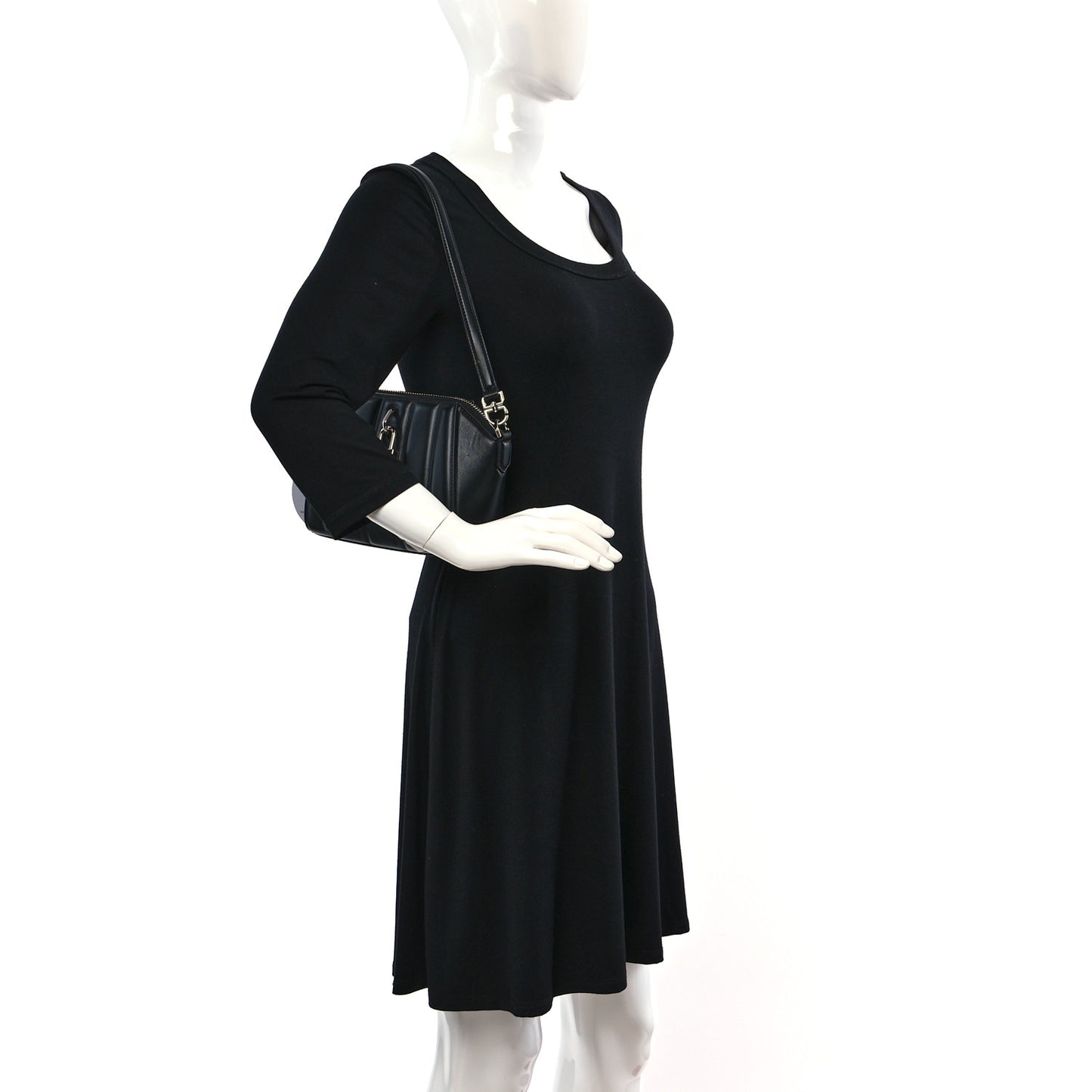 Calfskin XS Lock Antigona Shoulder Bag Black