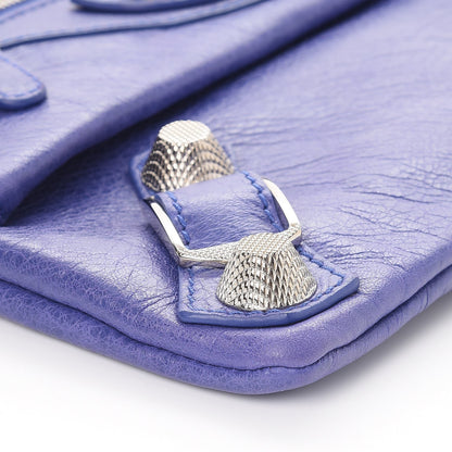 Balenciaga Agneau Giant 21 Silver Hardware Envelope Clutch Bag Bleu Lavande 8 of 9