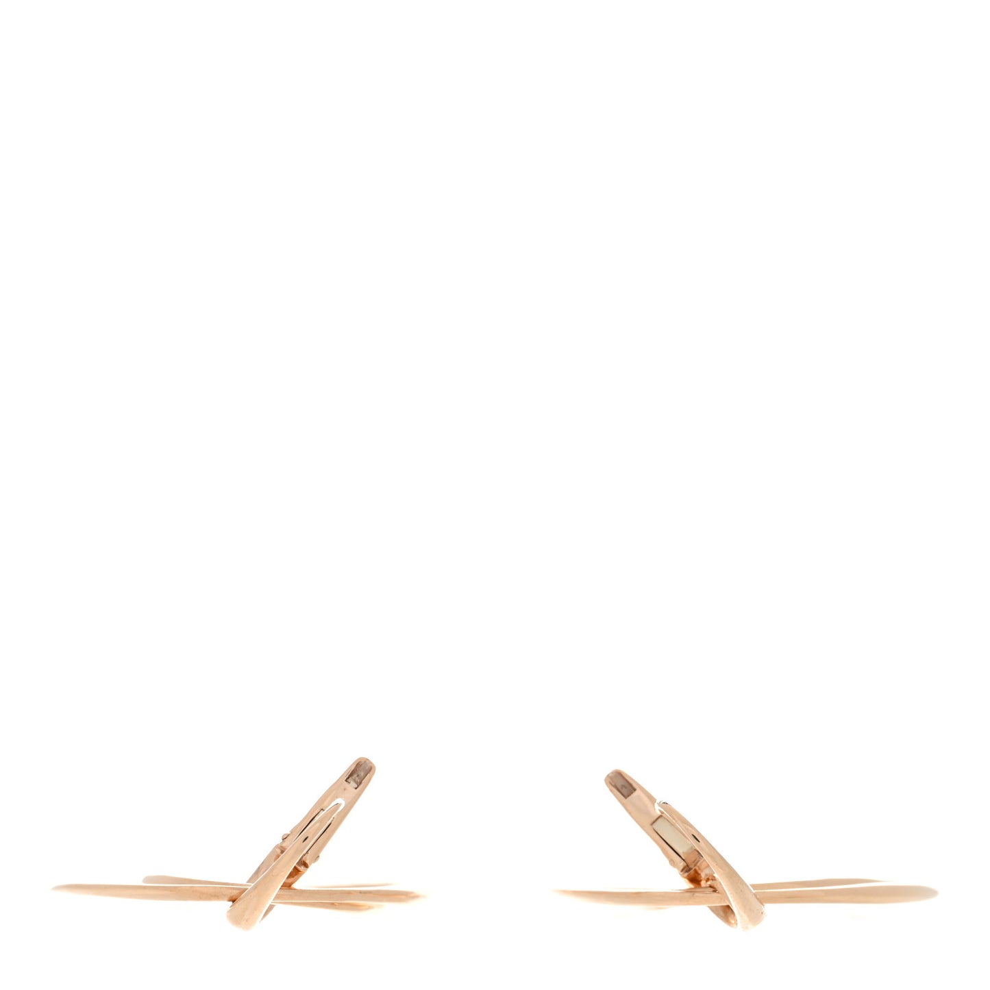 18K Rose Gold Oval Hoop Drop Earrings