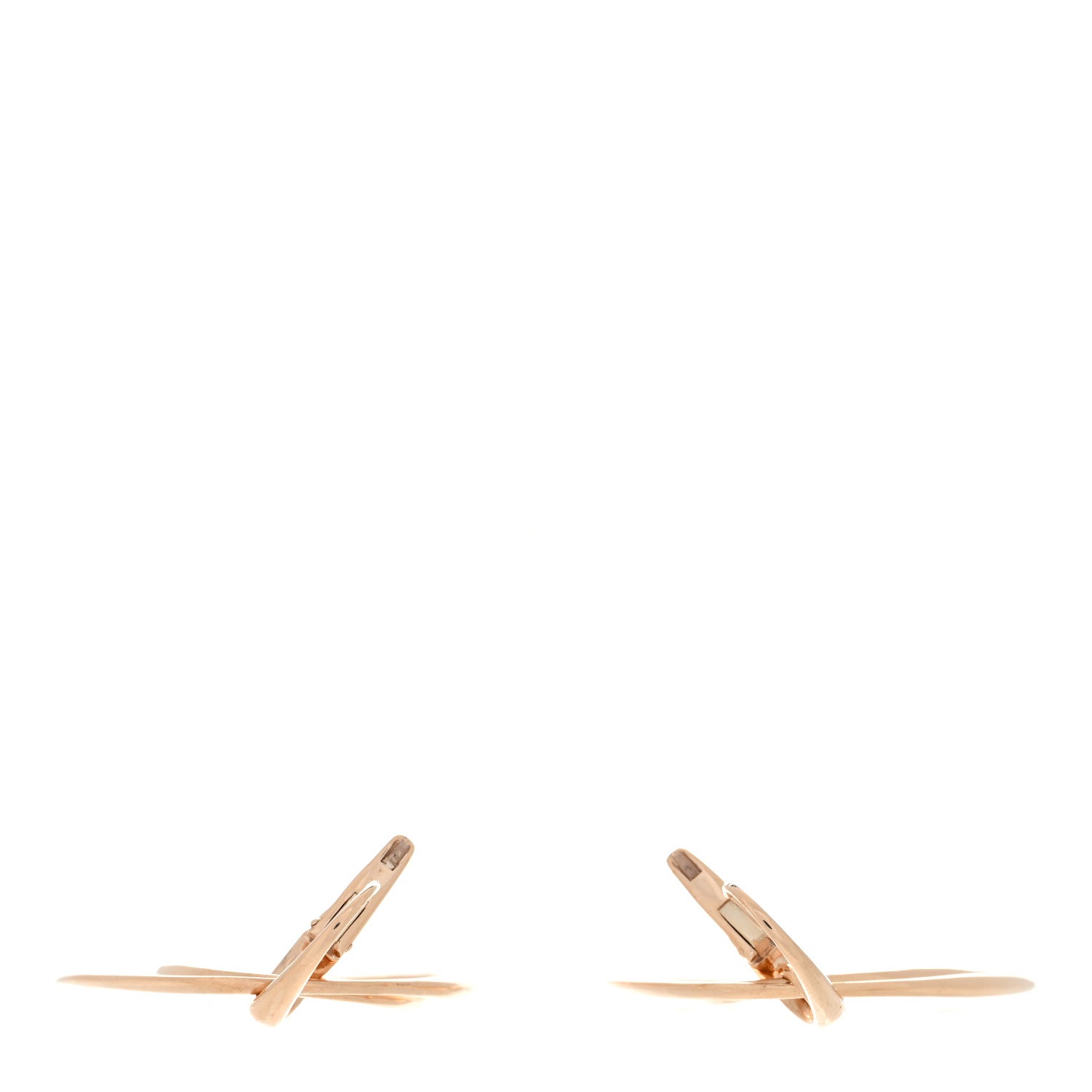 Pomellato 18K Rose Gold Oval Hoop Drop Earrings 3 of 4