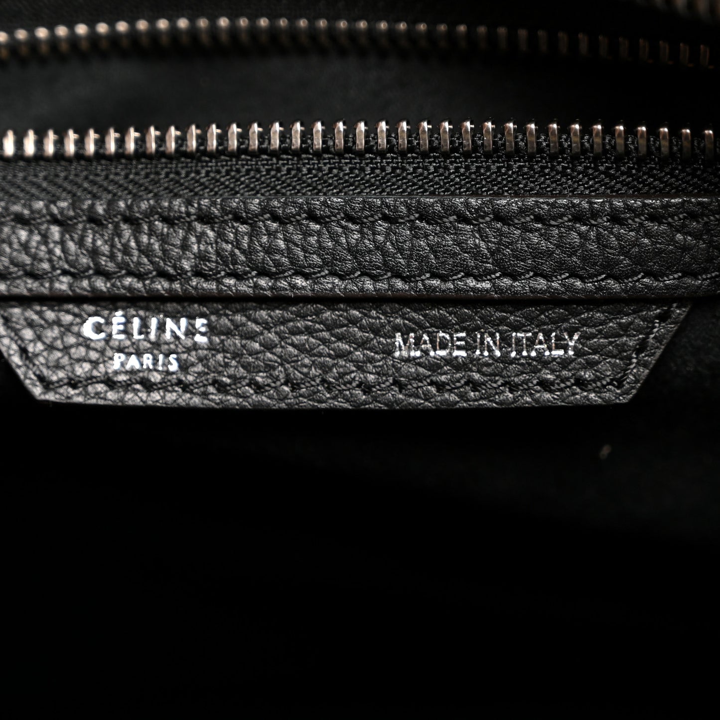 Drummed Calfskin Micro Luggage Black