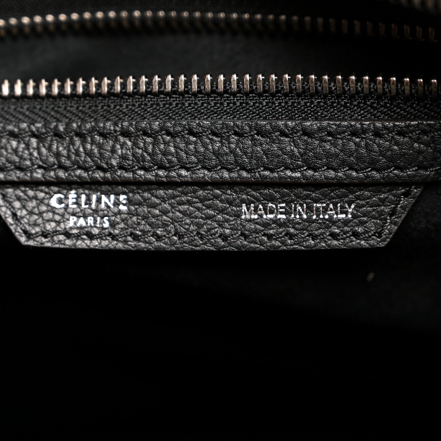 Celine Drummed Calfskin Micro Luggage Black 6 of 10