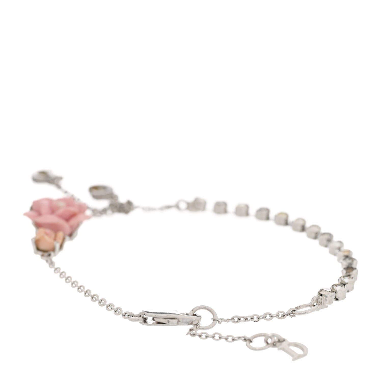 Christian Dior Crystal Flower Bracelet Silver 3 of 5