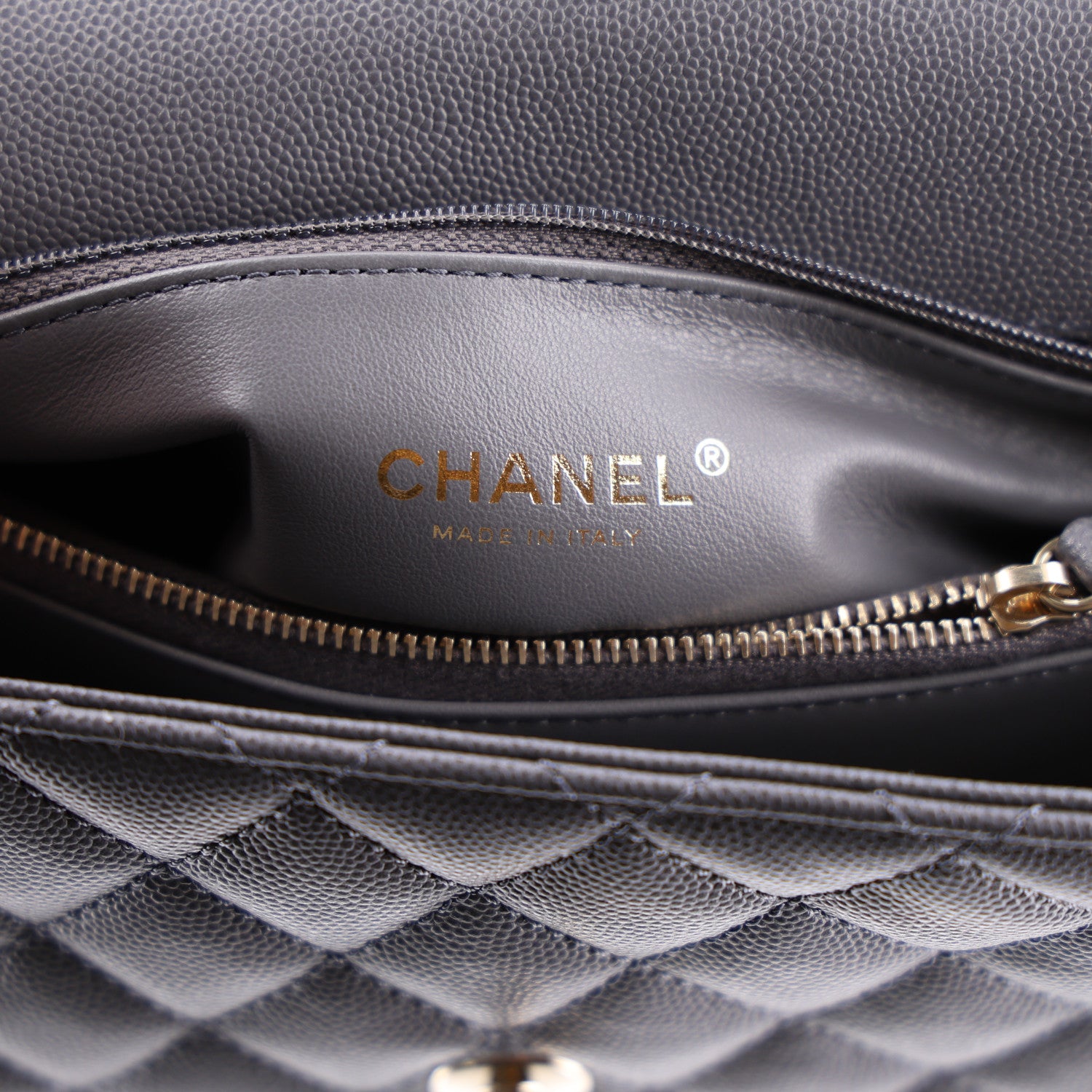 Chanel Caviar Quilted Small Coco Handle Flap Dark Grey 6 of 11