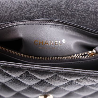 Chanel Caviar Quilted Small Coco Handle Flap Dark Grey 6 of 11