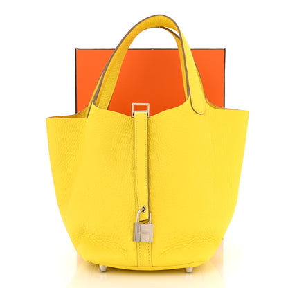 Hermes Taurillon Clemence Picotin Lock 18 PM Lime 13 of 13