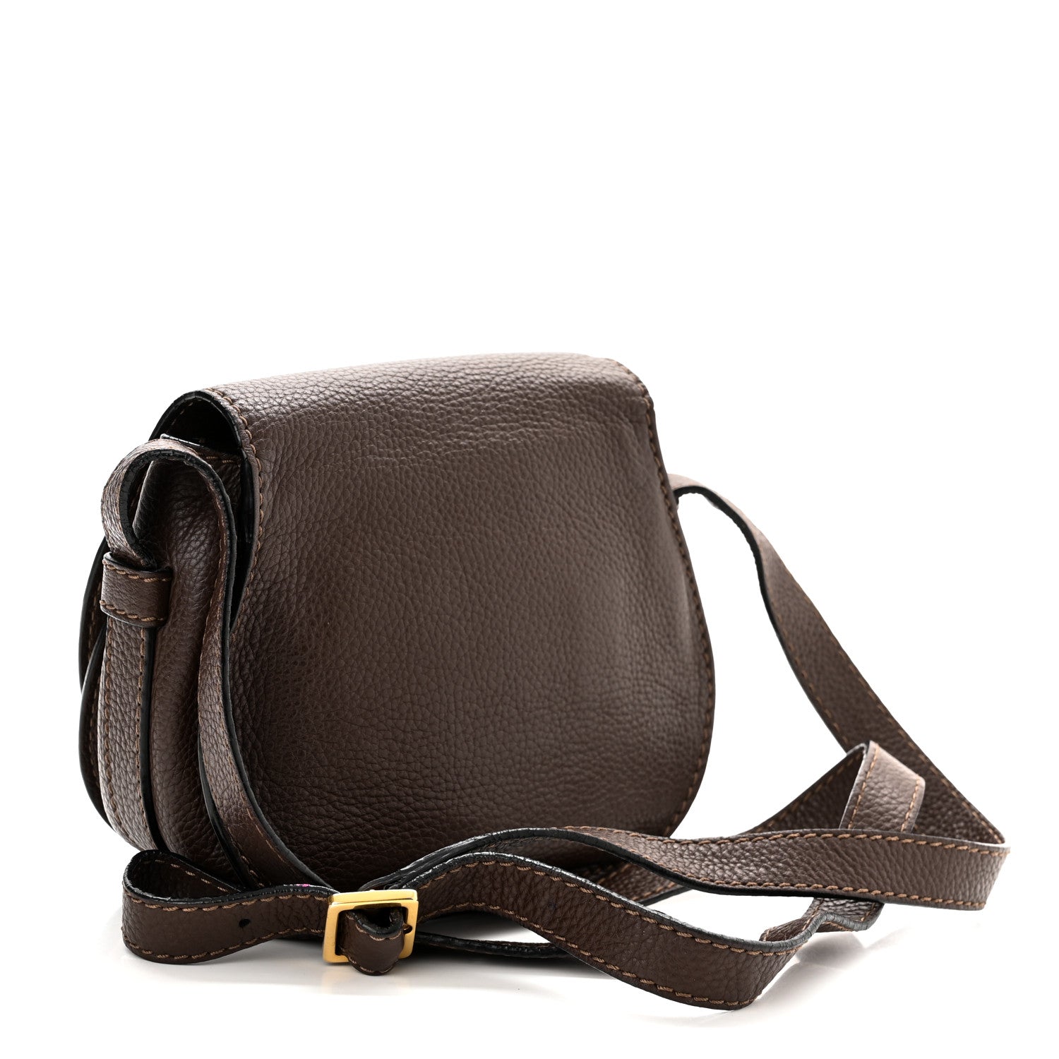 Chloe Calfskin Mini Marcie Round Crossbody Bag Coffee Shot 3 of 12