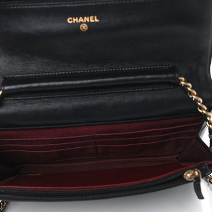 Chanel Aged Calfskin Quilted Reissue Wallet On Chain WOC Black 5 of 10