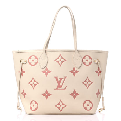 Louis Vuitton Empreinte Monogram Giant Neverfull MM Creme Rose Trianon 3 of 9