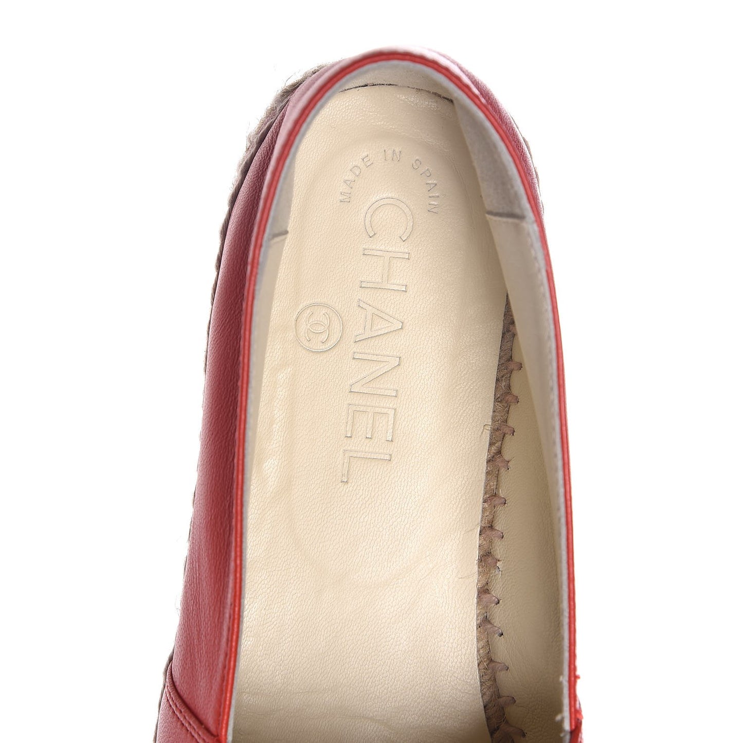 Lambskin CC Espadrilles 38 Red