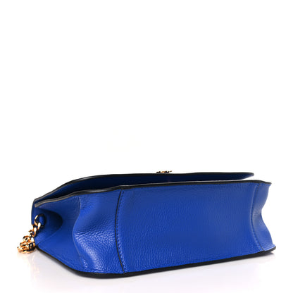 Versace Grainy Calfskin Virtus Chain Crossbody Blue 4 of 8