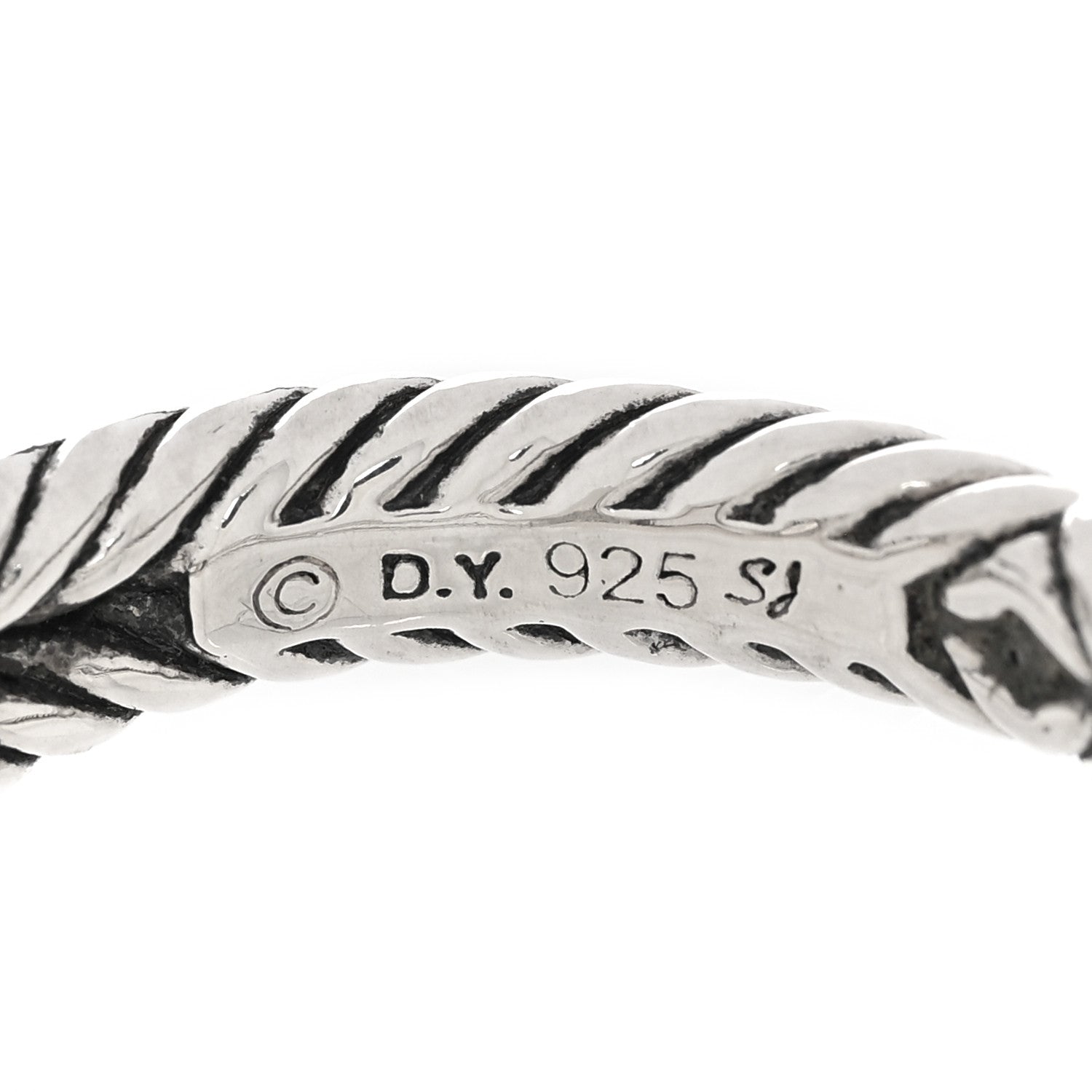 David Yurman Sterling Silver Diamond Morganite 7mm Petite Albion Ring 57 8 4 of 4