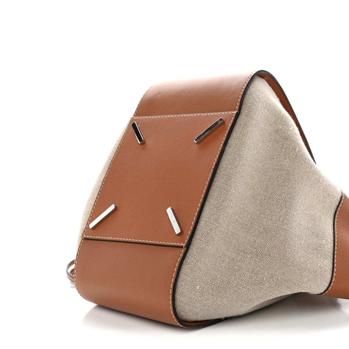 Calfskin Canvas Medium Hammock Shoulder Bag Natural Tan
