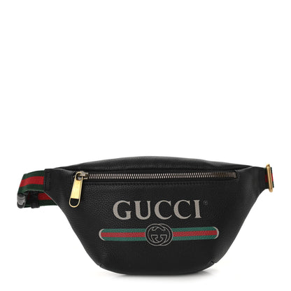 Gucci Grained Calfskin Small Logo Belt Bag Black 1 of 10