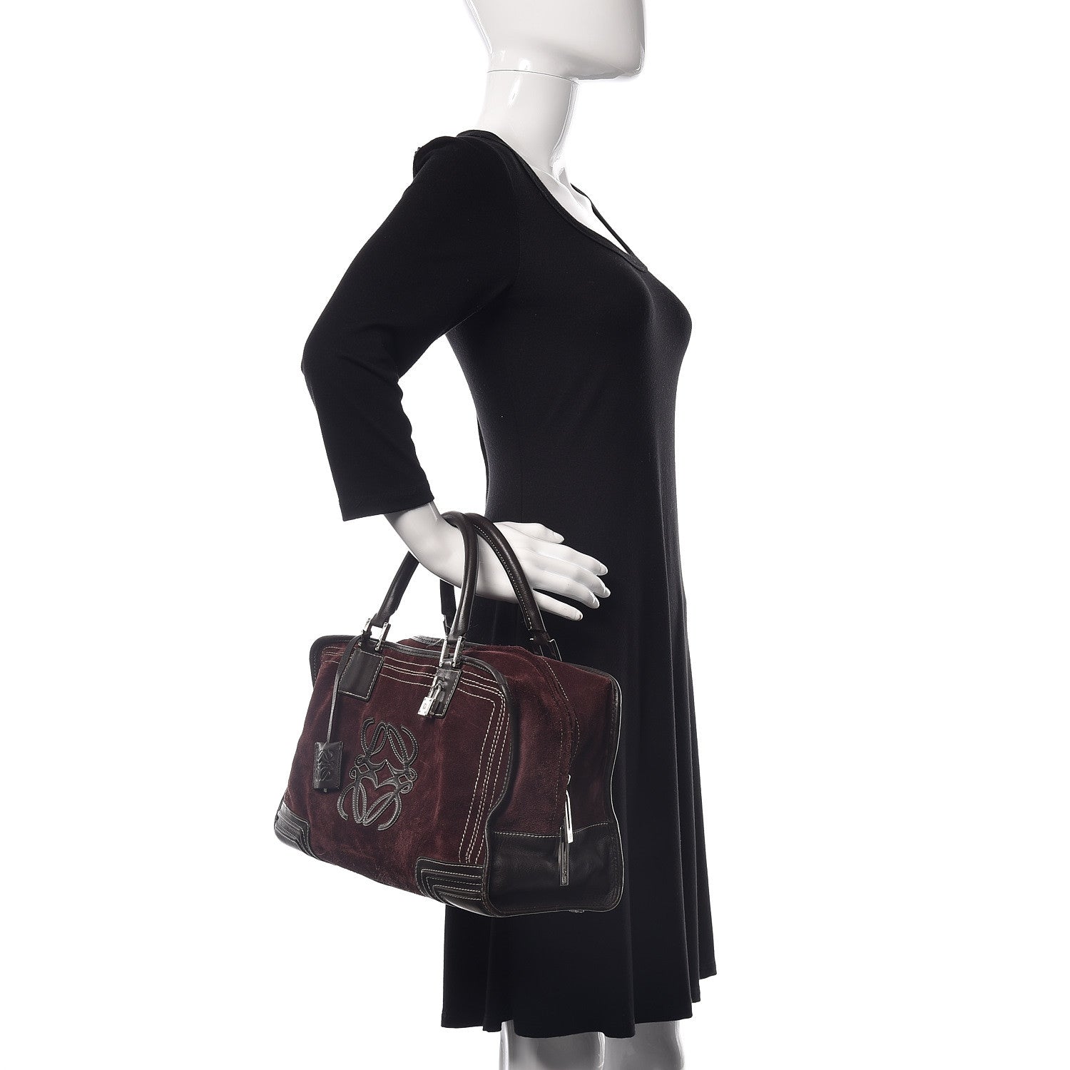 Loewe Suede Amazona 36 Burgundy 2 of 21