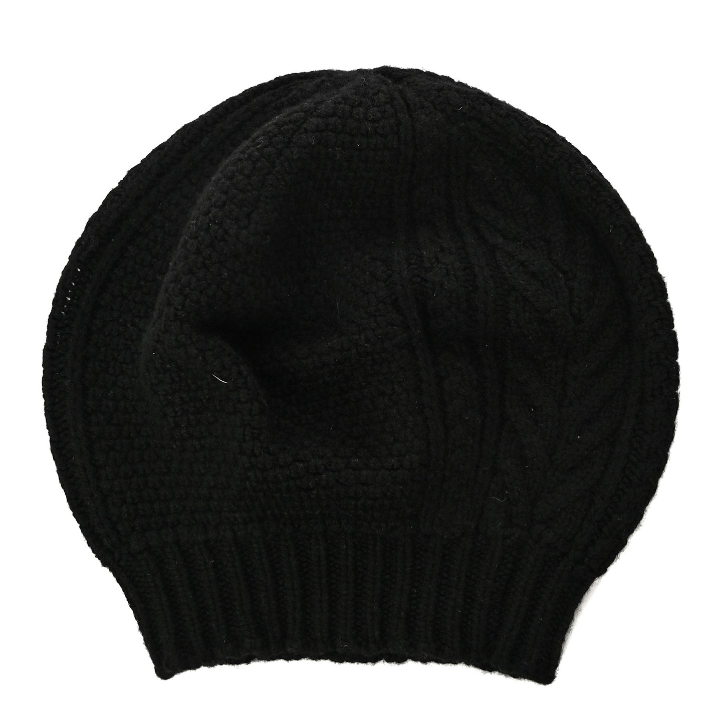 Cashmere Crystal Embellished Logo Beanie Hat Black