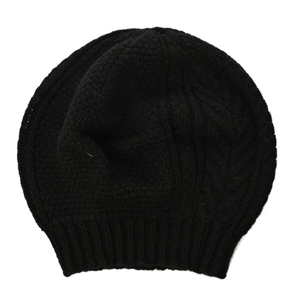 Chanel Cashmere Crystal Embellished Logo Beanie Hat Black 2 of 3