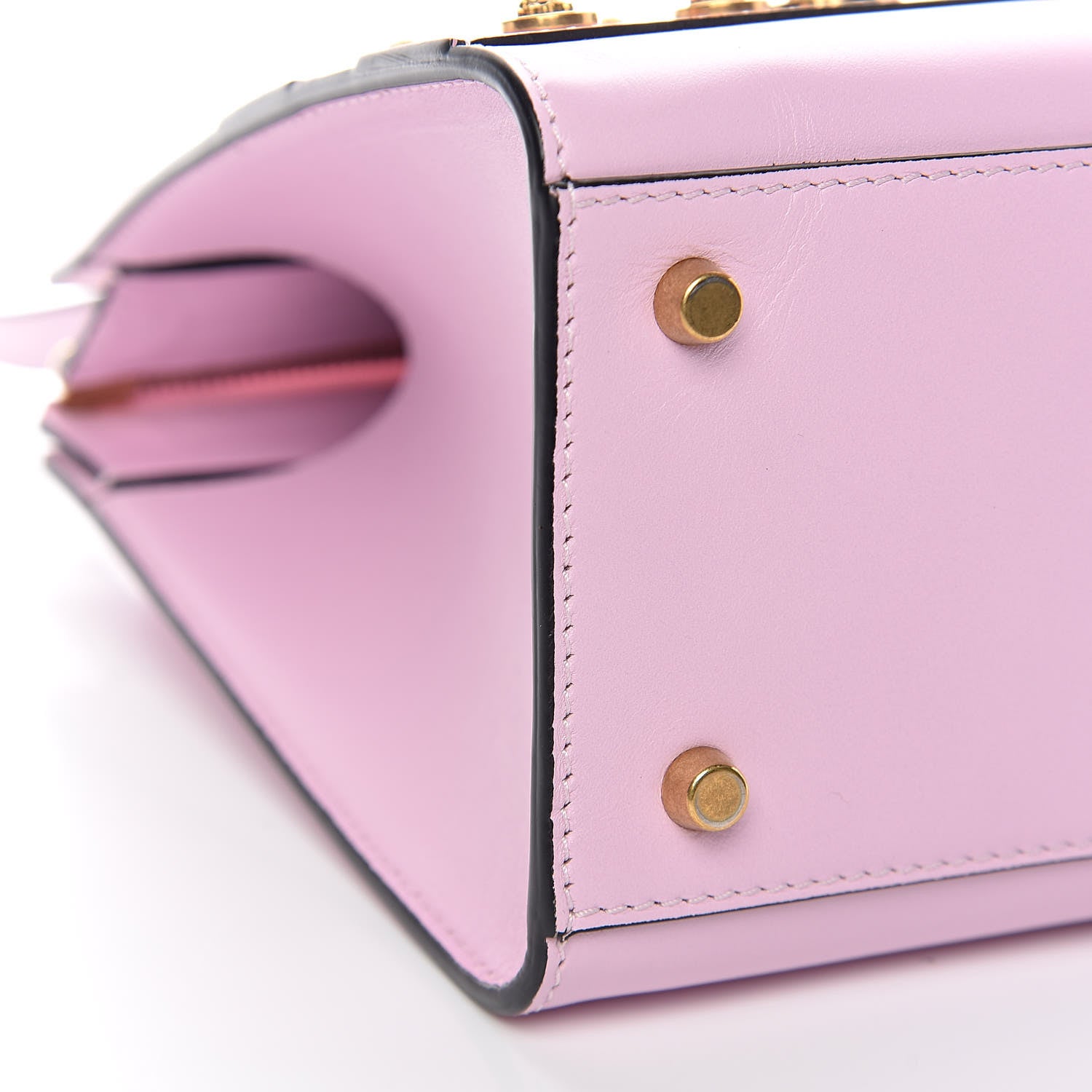 Versace Calfskin Medusa Stud Tribute Tote Pink 9 of 10