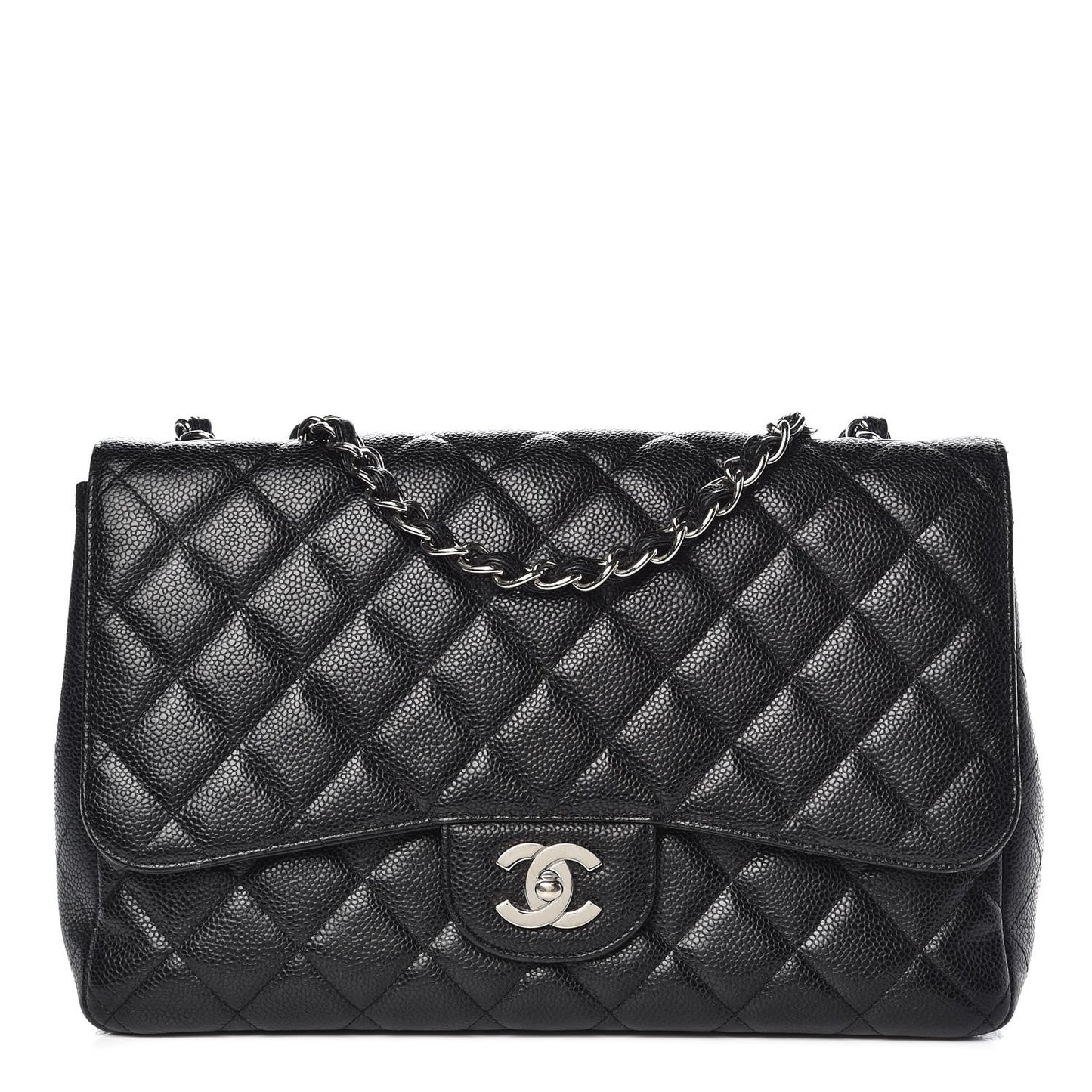 Caviar Quilted Jumbo Single Flap Black