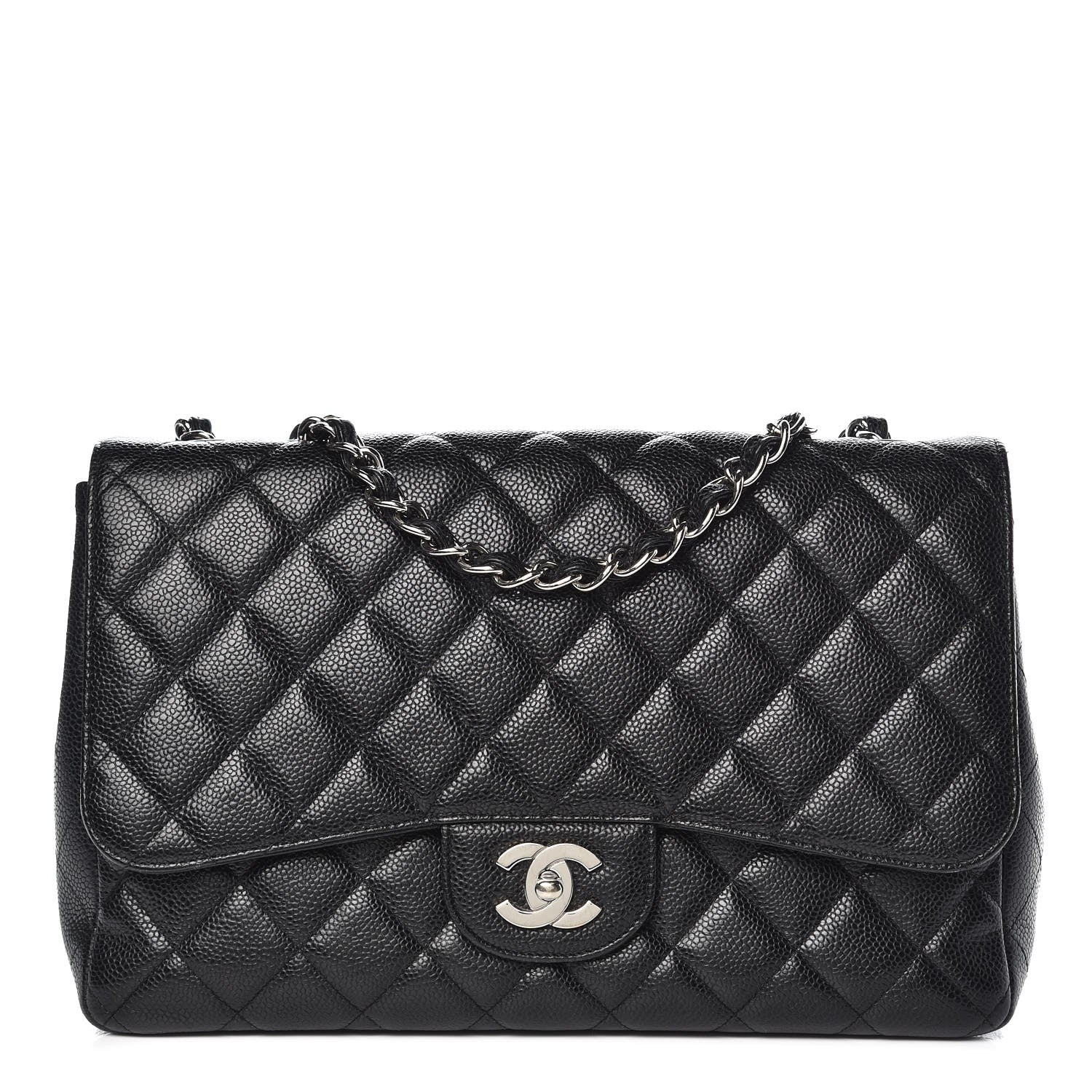 Chanel Caviar Quilted Jumbo Single Flap Black 1 of 15