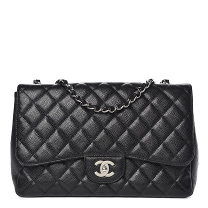 Chanel Caviar Quilted Jumbo Single Flap Black 1 of 15