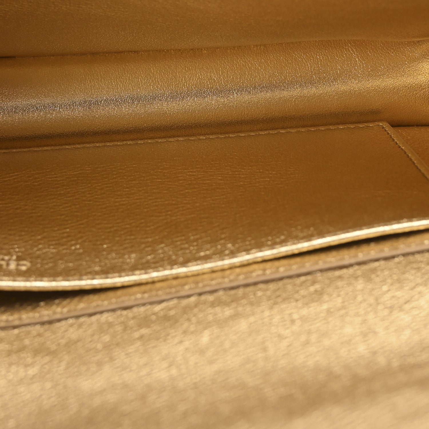 Celine Laminated Clutch Gold 5 of 7