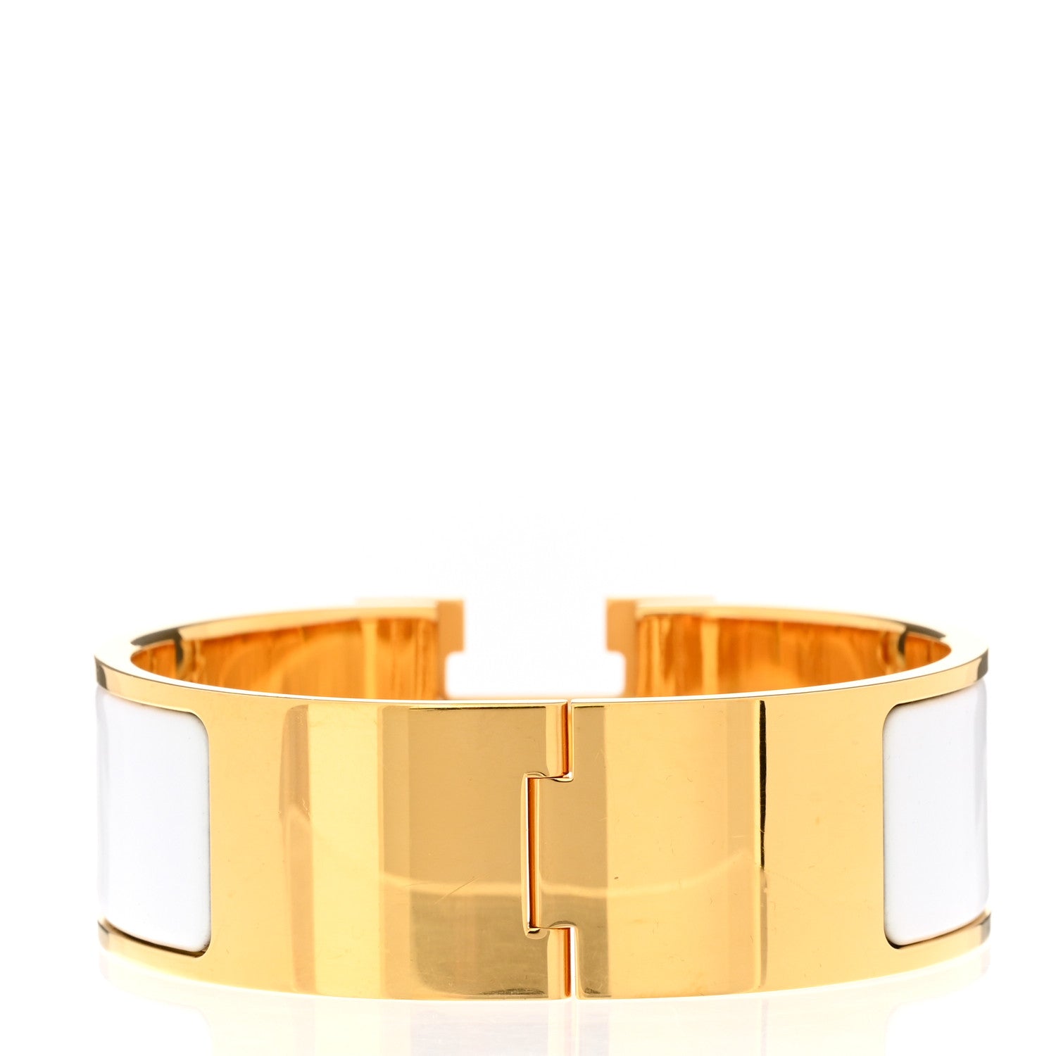 Hermes Enamel Wide Clic Clac H Bracelet PM White 3 of 6
