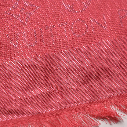 Louis Vuitton Silk Lurex Wool Monogram Shine Shawl Fuchsia 5 of 7