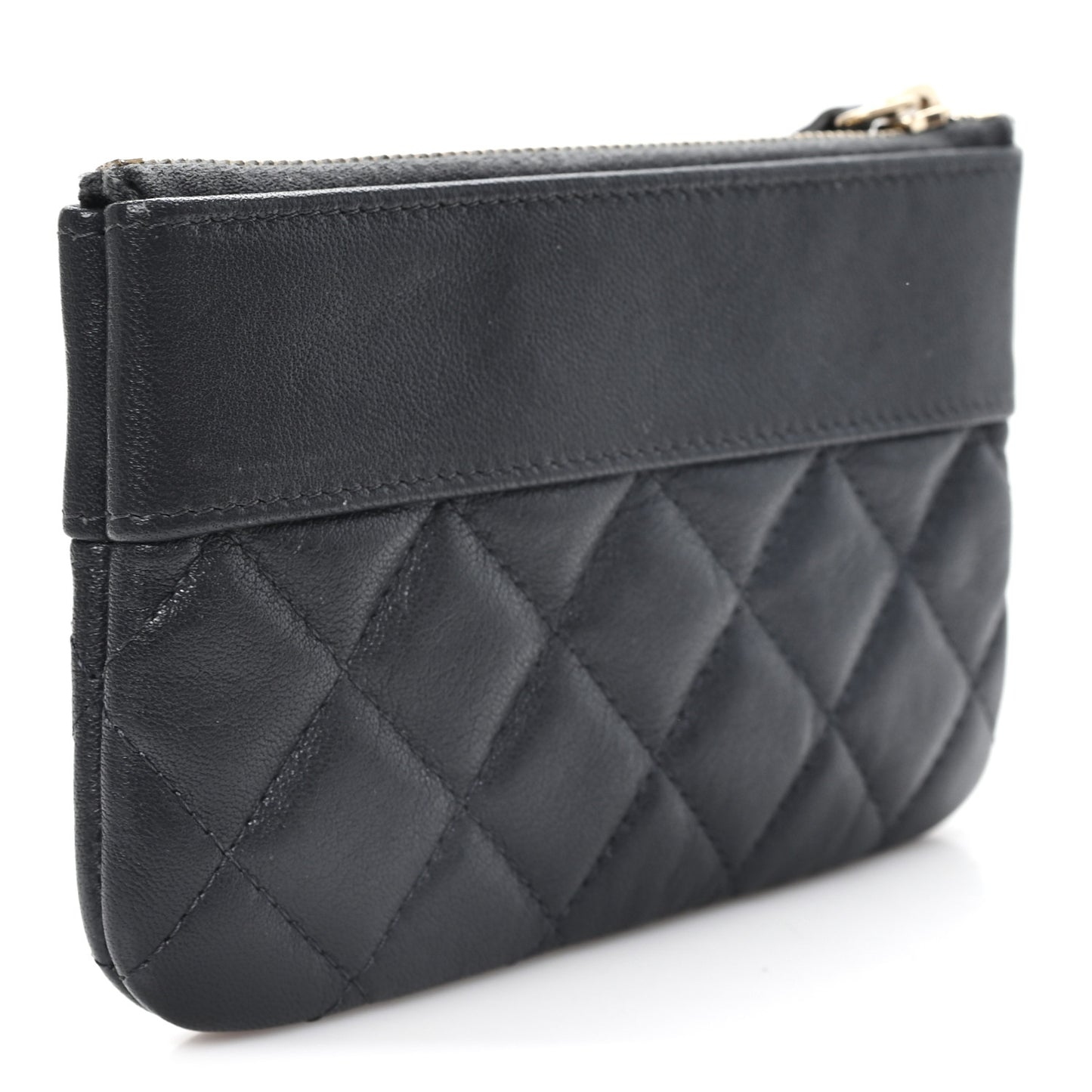 Caviar Quilted Small Vintage Mademoiselle Cosmetic Case Black