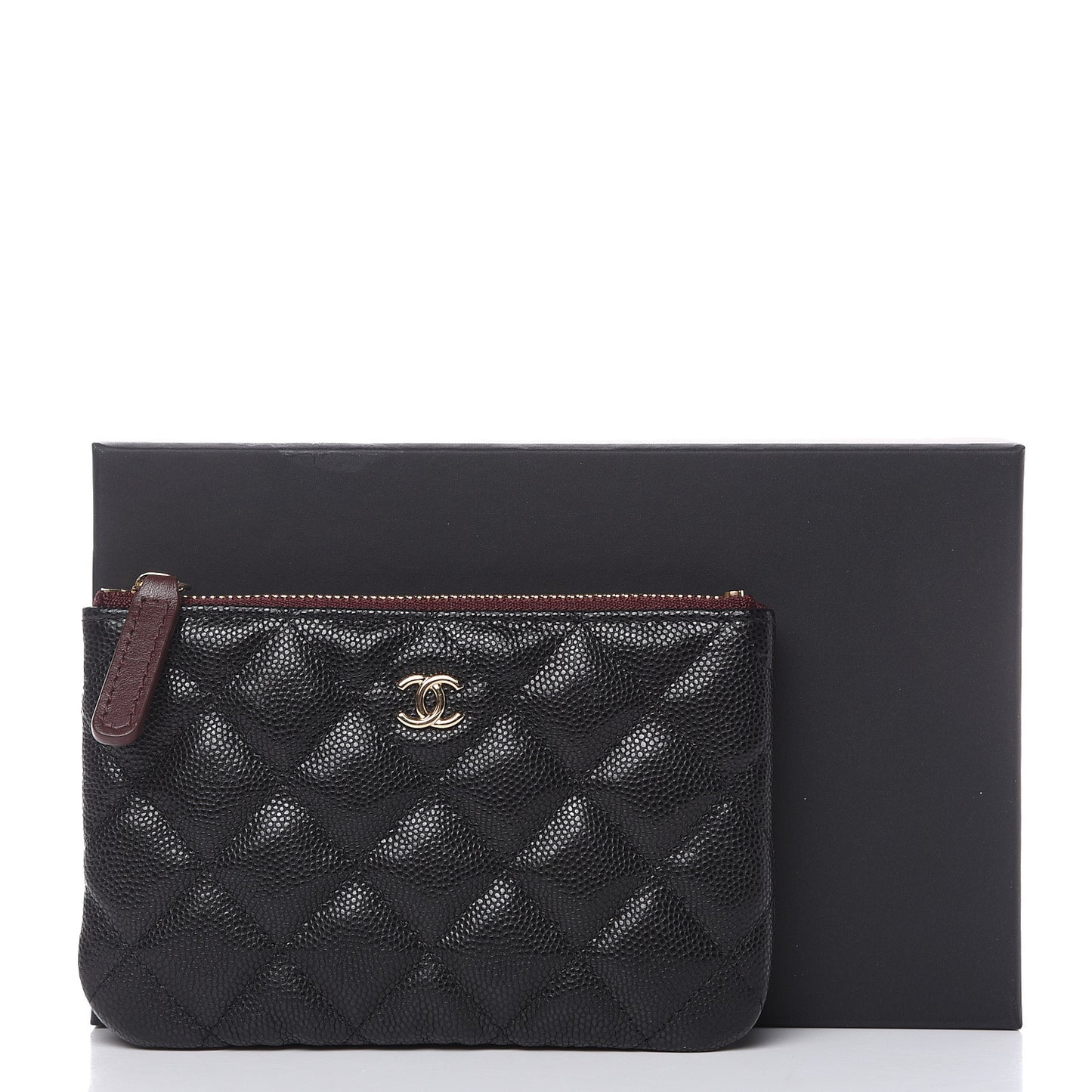 Caviar Quilted Small Cosmetic Case Black