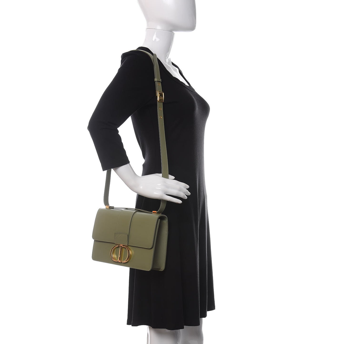 Smooth Calfskin 30 Montaigne Flap Bag Mint Green