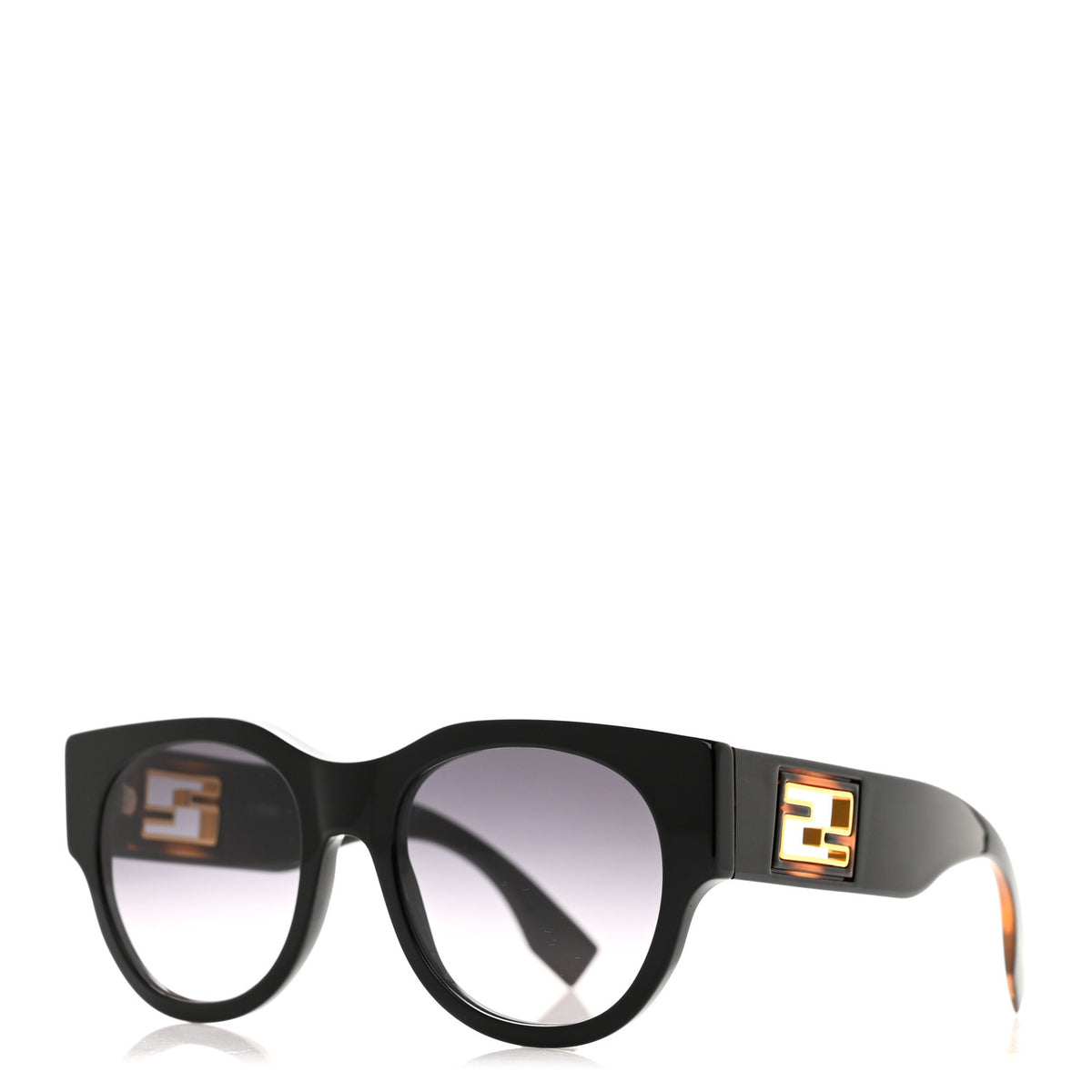 Fendi Acetate FF Oval Sunglasses FE40147I Black 1 of 8