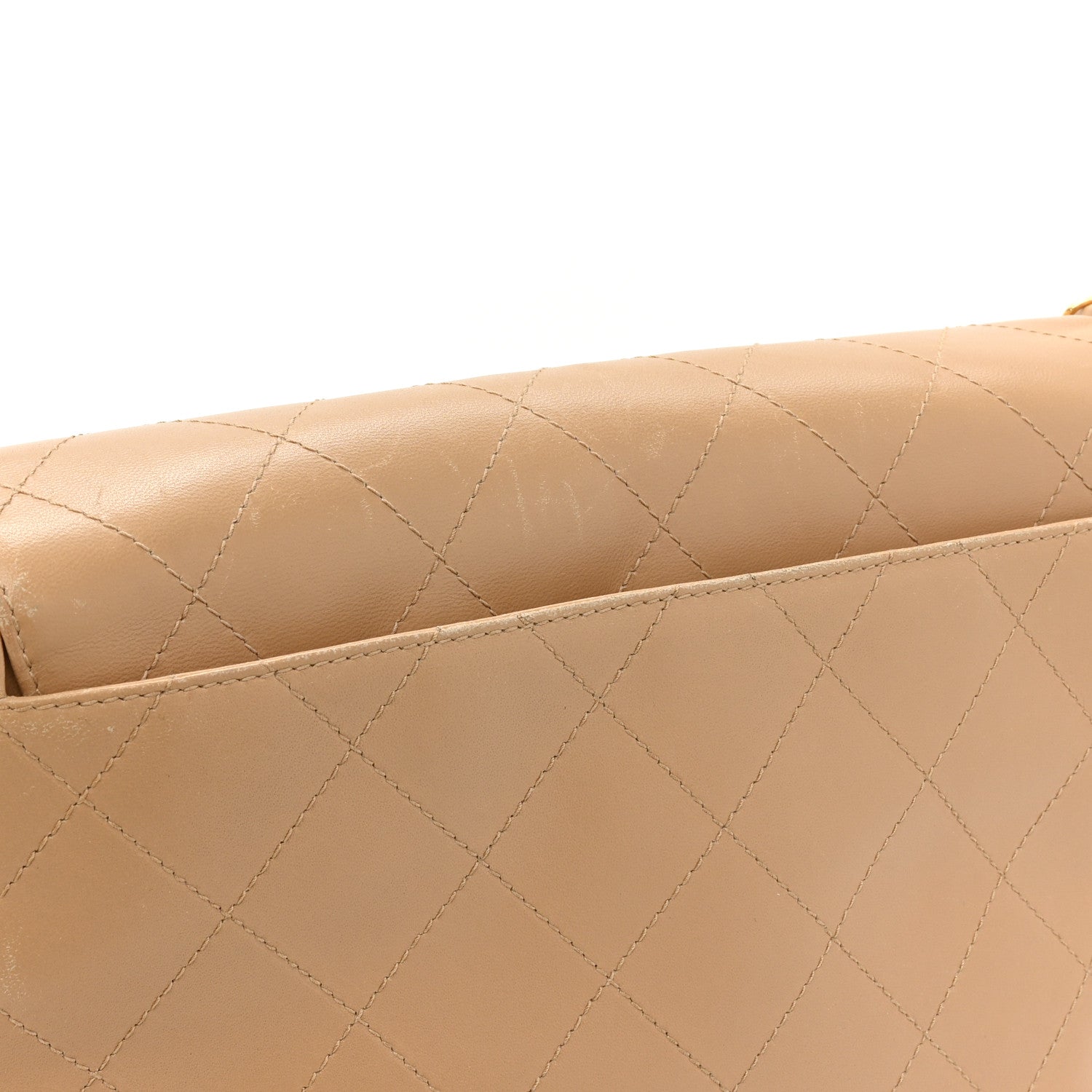 Chanel Lambskin Quilted Jumbo Single Flap Beige 18 of 18