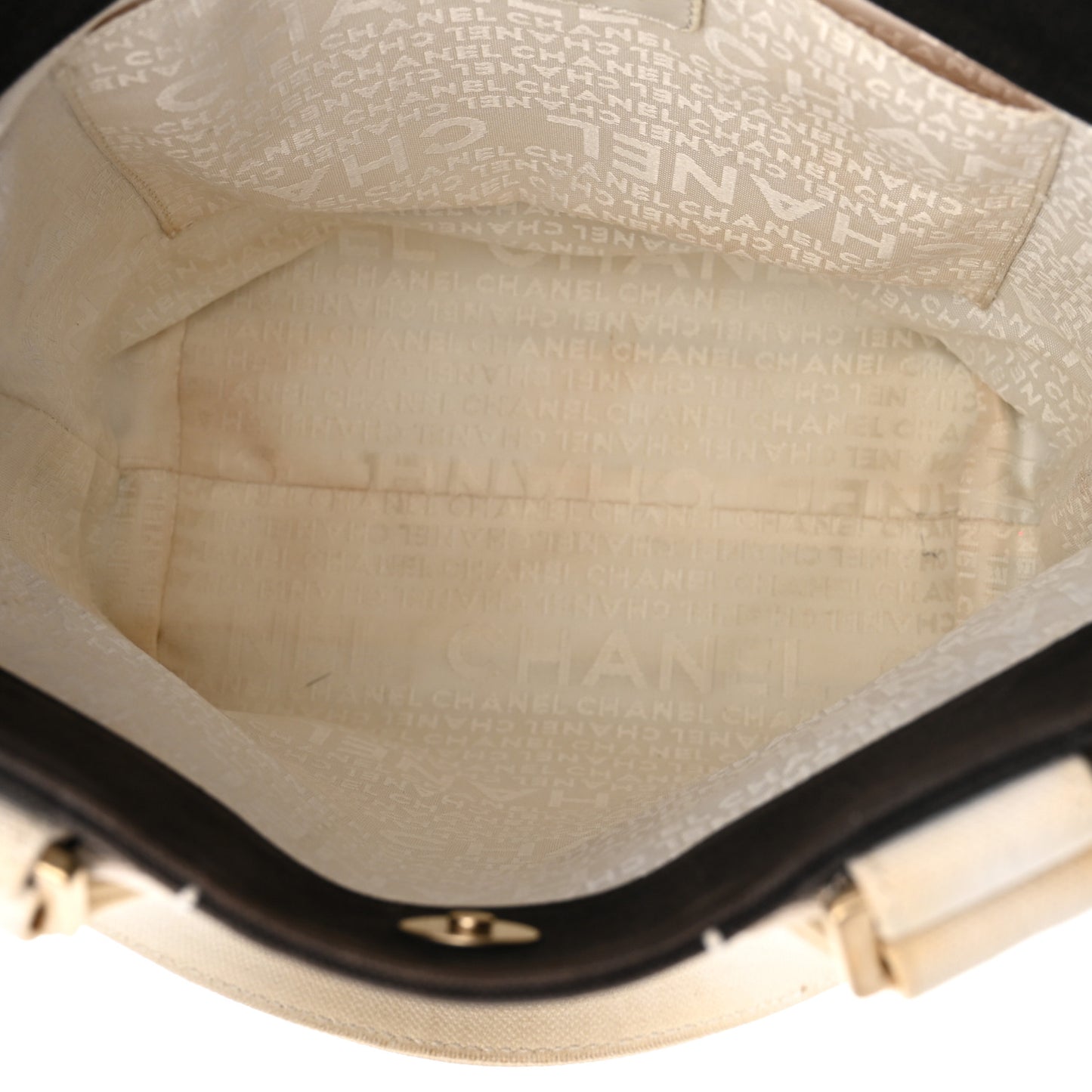 Canvas Square Stitched CC Small Tote Bag Black
