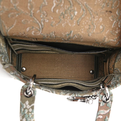 Christian Dior Metallic Canvas Embroidered Floral Medium Lady D-Lite Multicolor 5 of 13