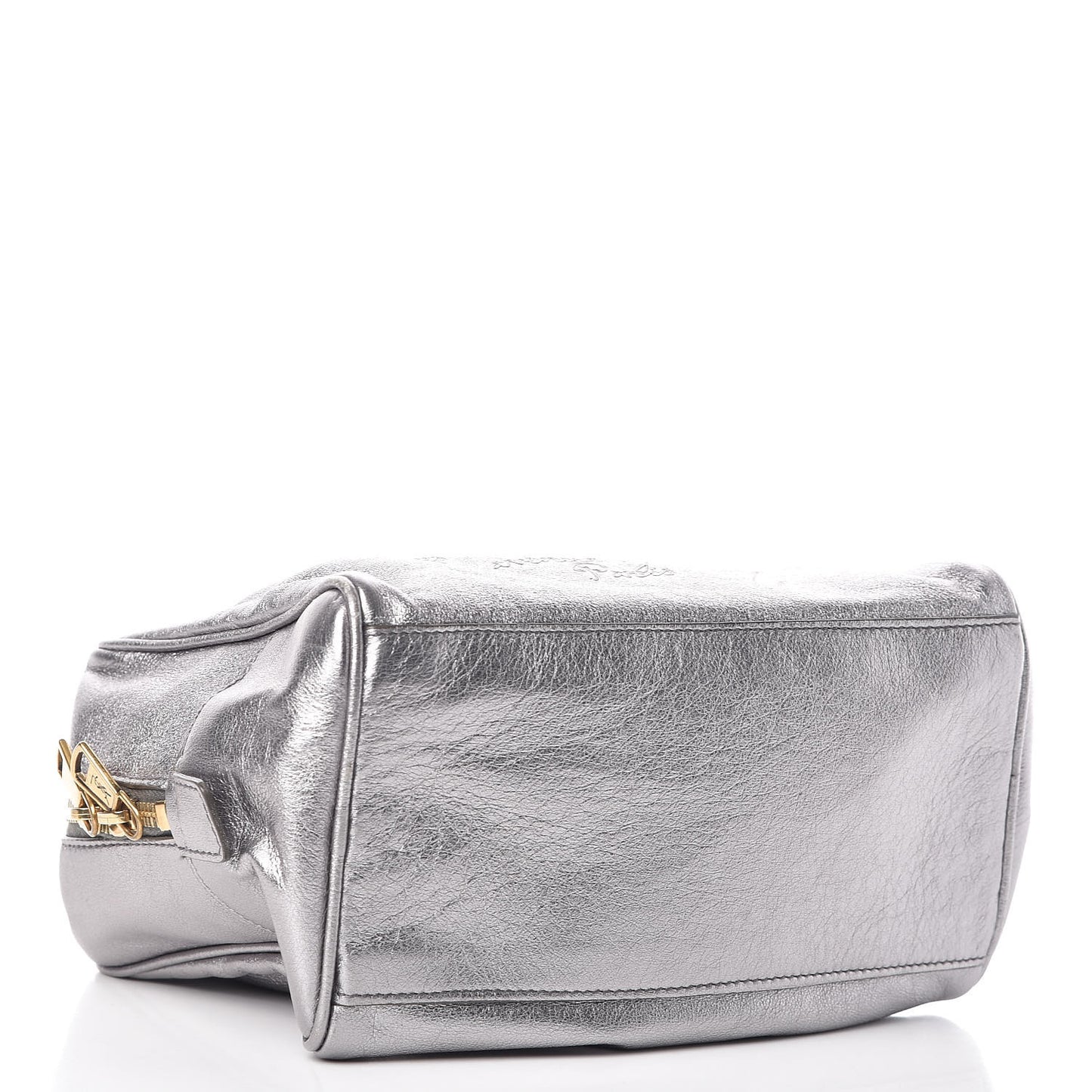 Metallic Calfskin Y-Mail Mini Bag Silver