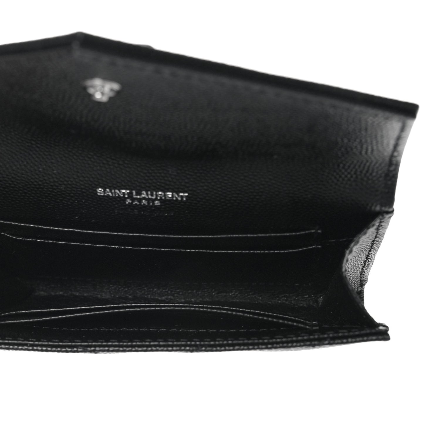 Grain De Poudre Matelasse Chevron Small Monogram Envelope Wallet Black