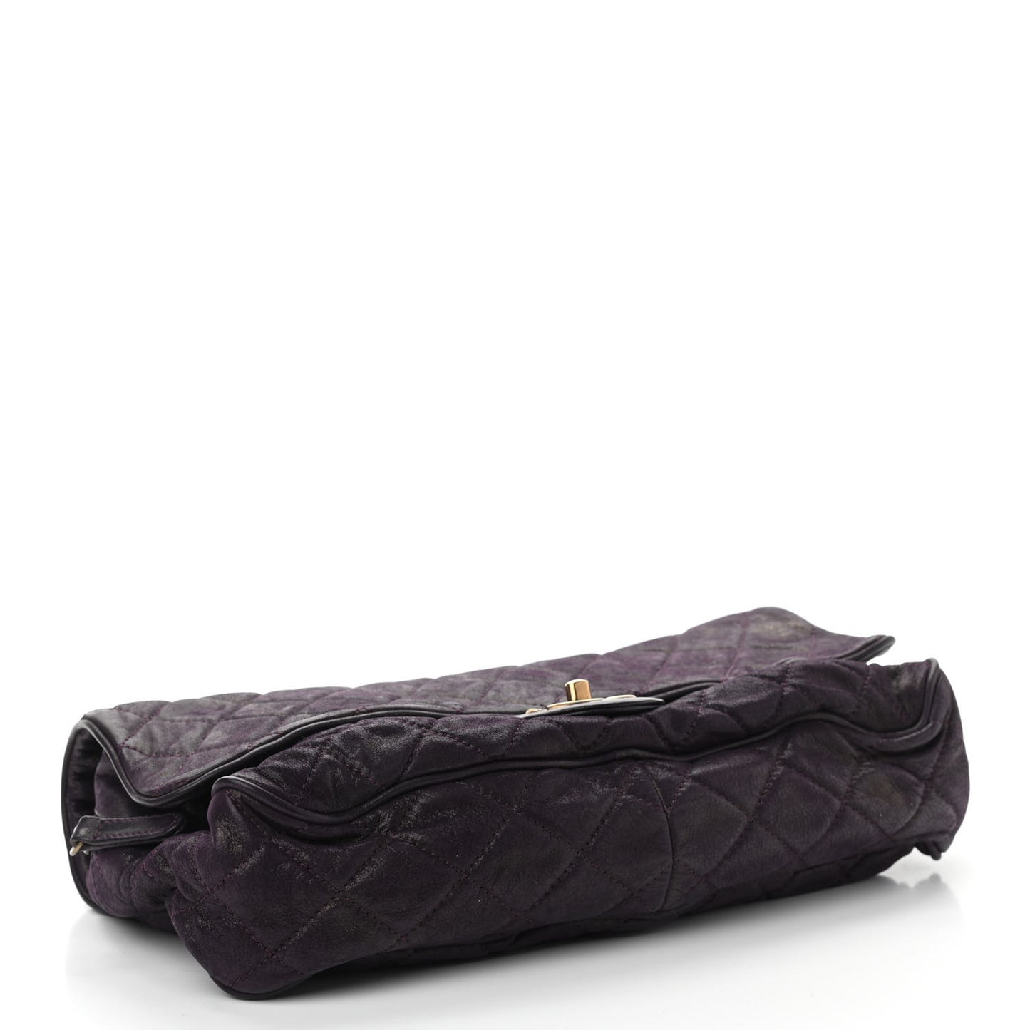 Iridescent Calfskin Quilted Large Shiva Flap Purple