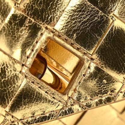 Bottega Veneta Metallic Lambskin Intrecciato Long Andiamo Top Handle Clutch Gold 11 of 11