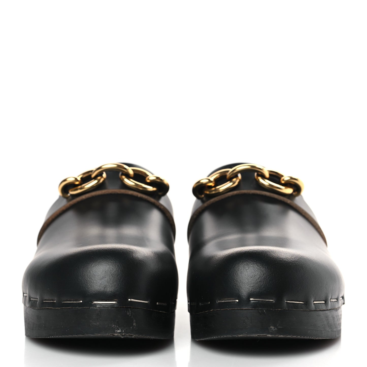 Smooth Calfskin Le Maillon Clogs 38 Black