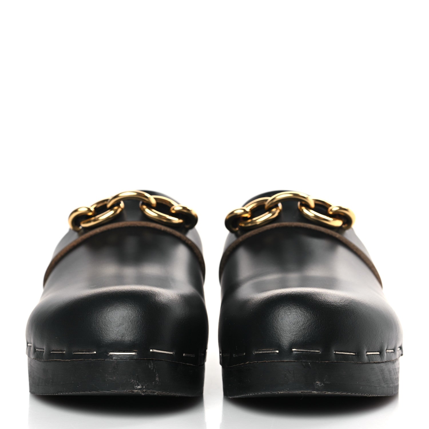 Saint Laurent Smooth Calfskin Le Maillon Clogs 38 Black 2 of 9