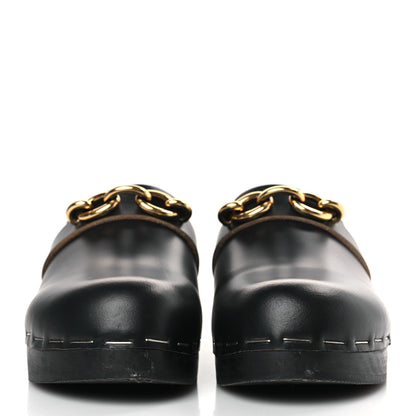 Saint Laurent Smooth Calfskin Le Maillon Clogs 38 Black 2 of 9