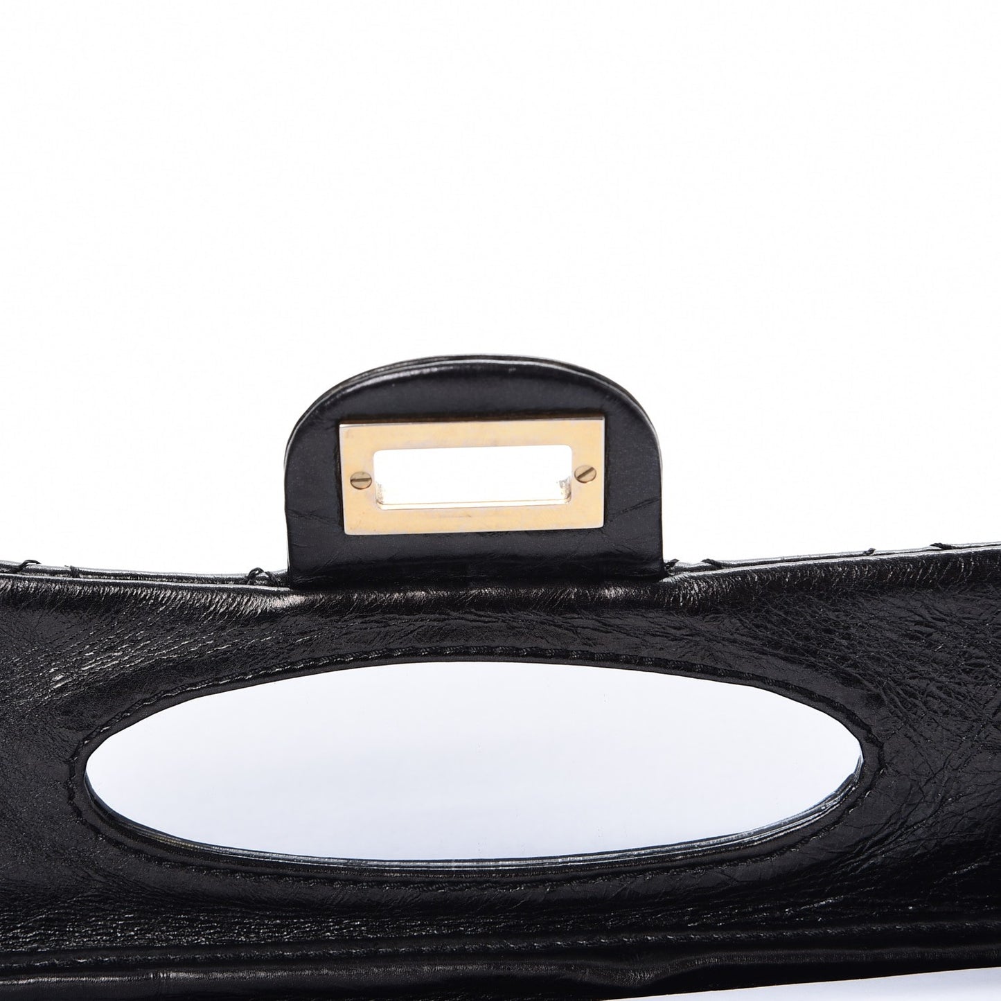 Glazed Calfskin 2.55 Reissue East West Clutch Black