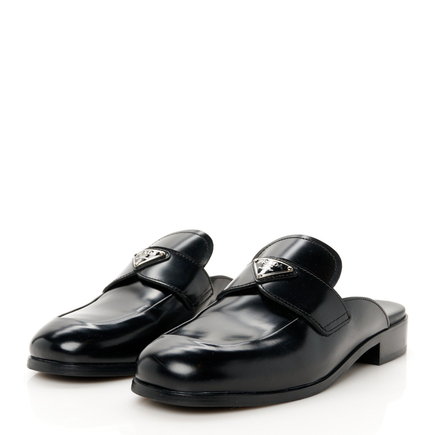 Spazzolato Triangle 40mm Loafer Mules 37.5 Black