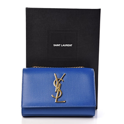 Saint Laurent Grain De Poudre Small Classic Monogram Kate Satchel Royal Blue 11 of 11