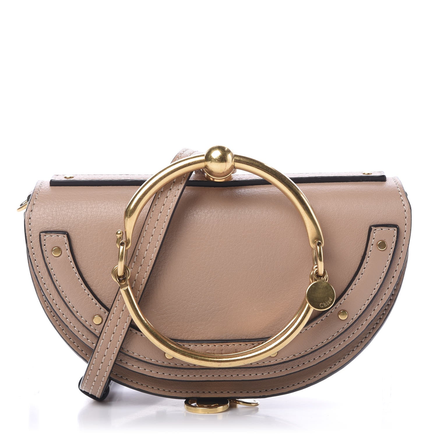 Chloe Calfskin Small Nile Bracelet Minaudiere Bag Brown 1 of 14
