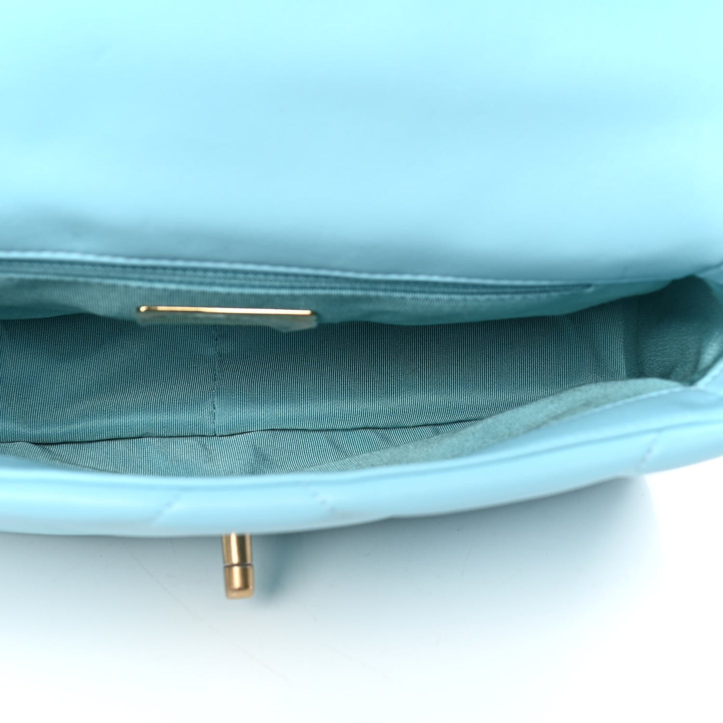 Lambskin Quilted Medium Chanel 19 Flap Light Blue