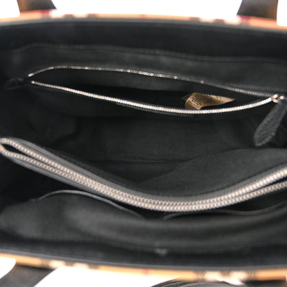 Burberry Goatskin Vintage Check Medium Banner Tote Black 5 of 15