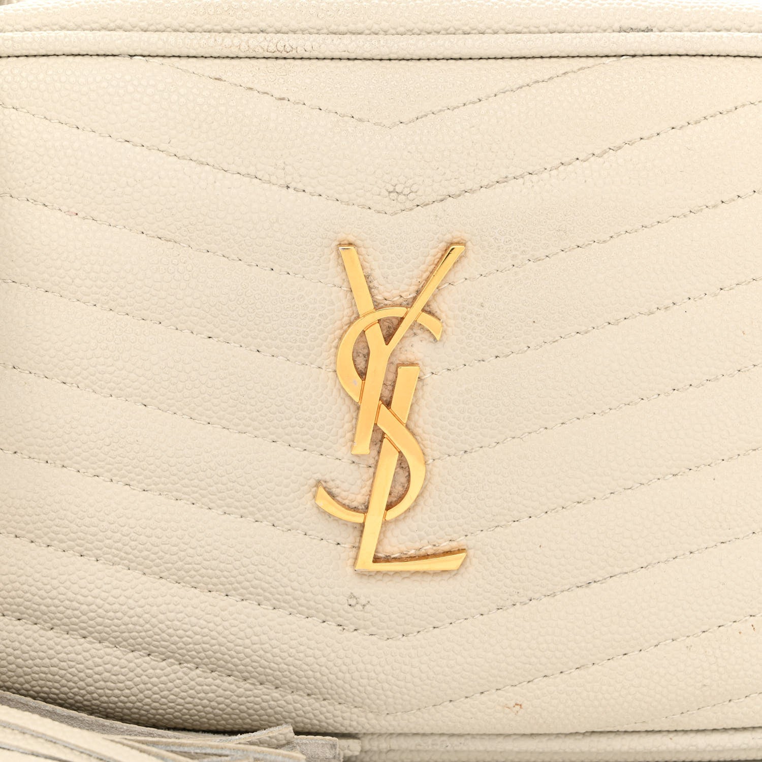 Saint Laurent Grain De Poudre Matelasse Monogram Mini Lou Camera Bag Crema Soft 8 of 10